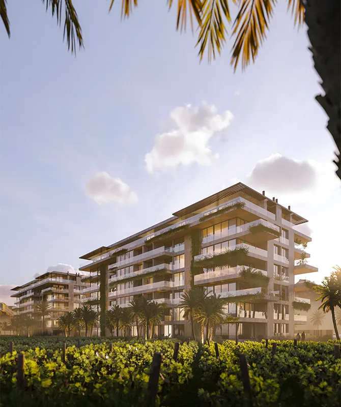 Render de las torres de Oasis en Palmares Valley